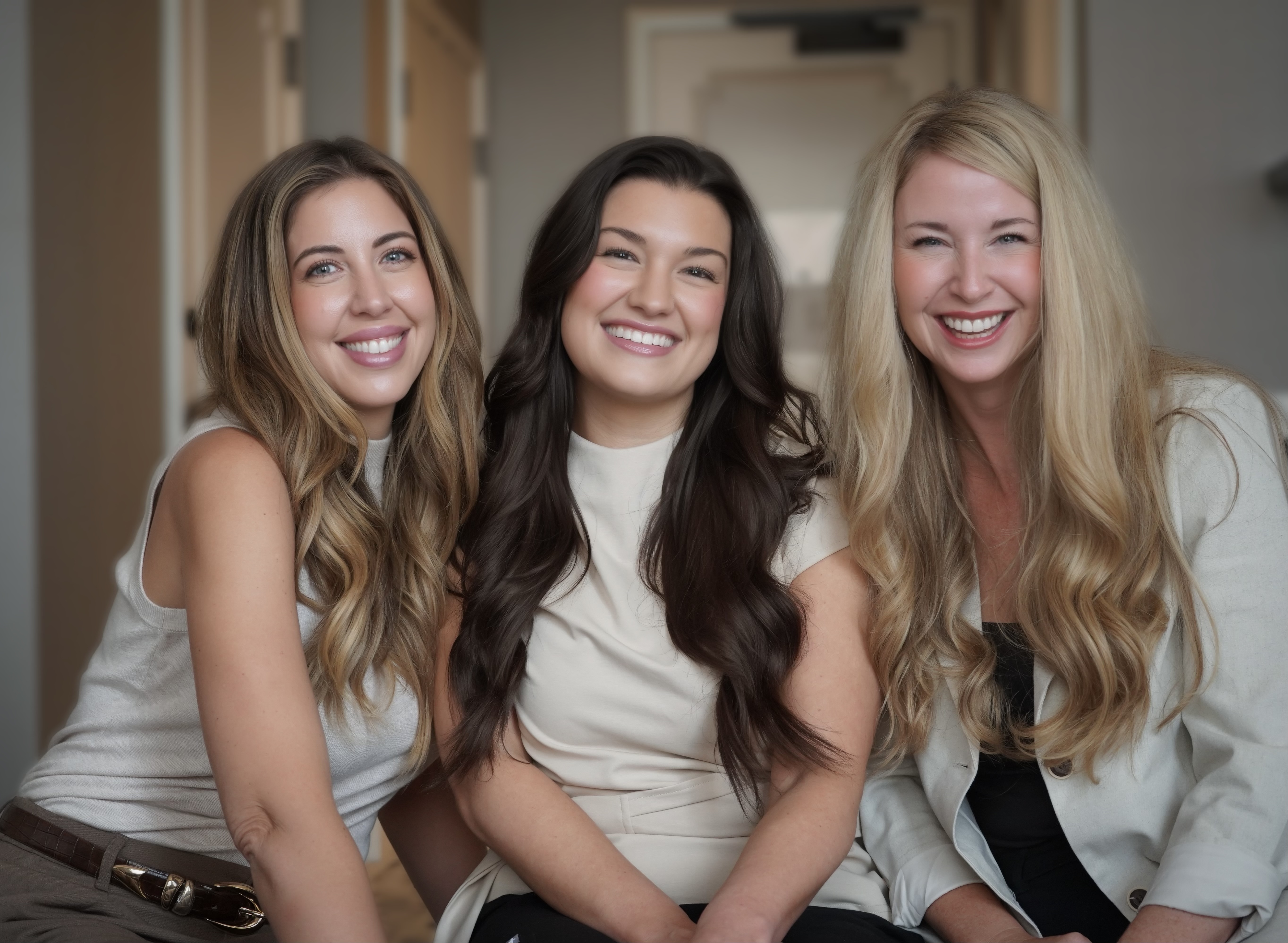 Three members of the Üesthetics team smiling together